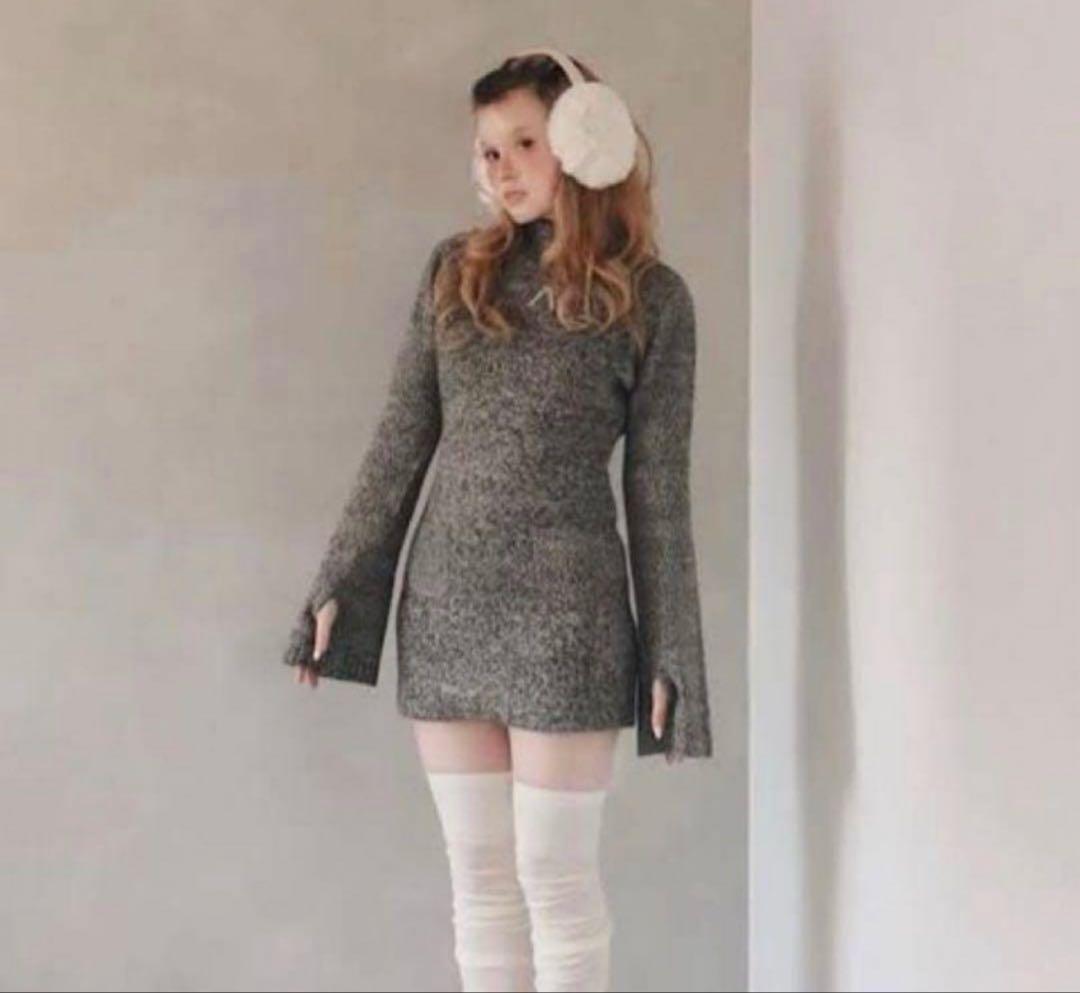 ANDMARY ava knit mini dress ブラック　アンドマリー