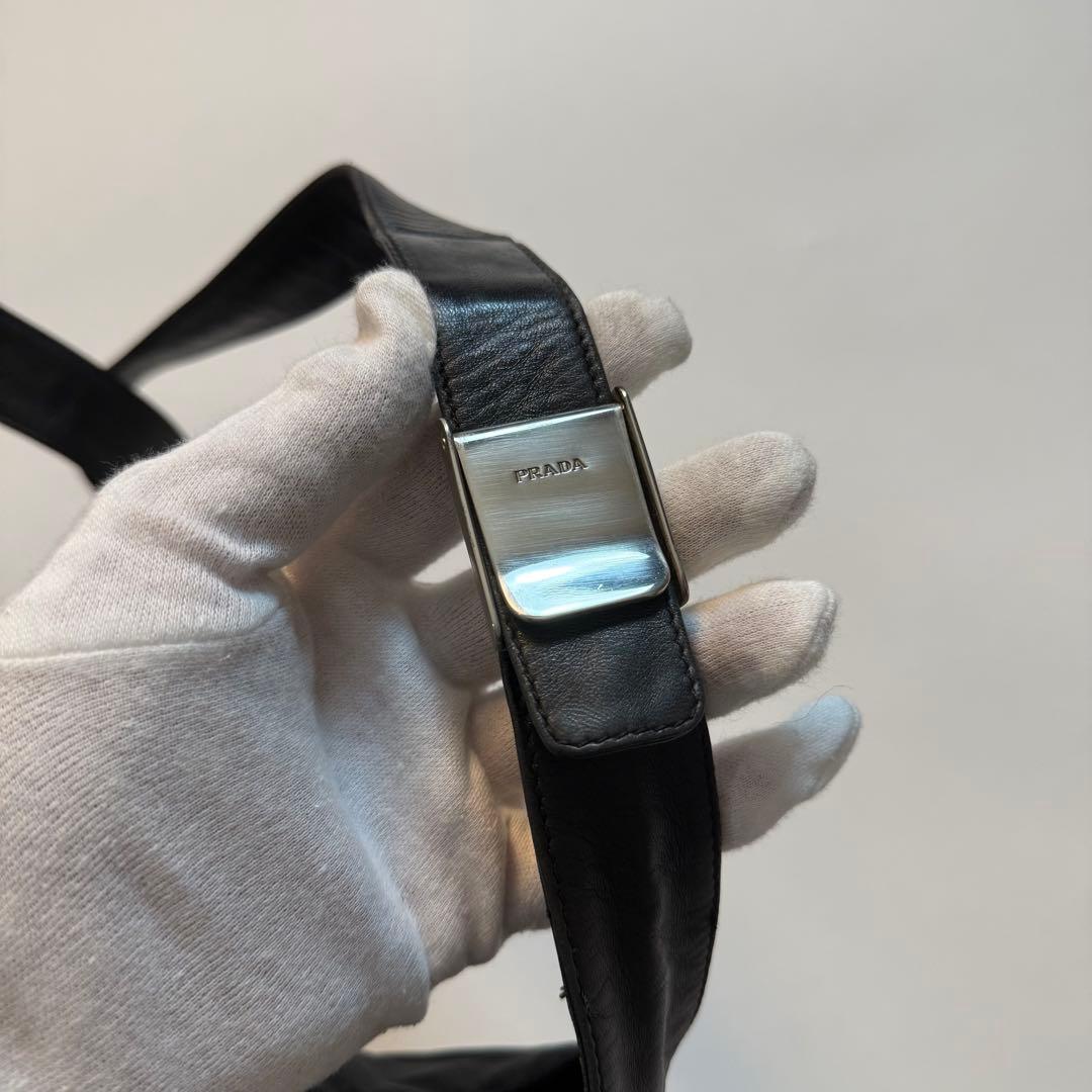 バッグ 1998FW Prada leather nylon shoulder bag