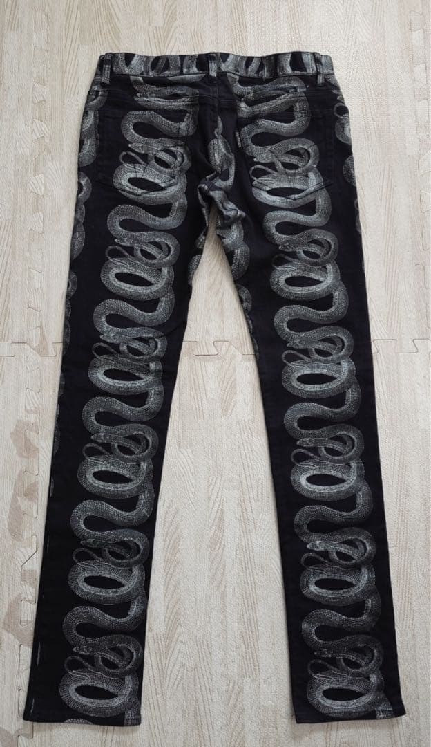 ヒステリックグラマー　HYSTERIC GLAMOUR　スネークデニムパンツ 黒