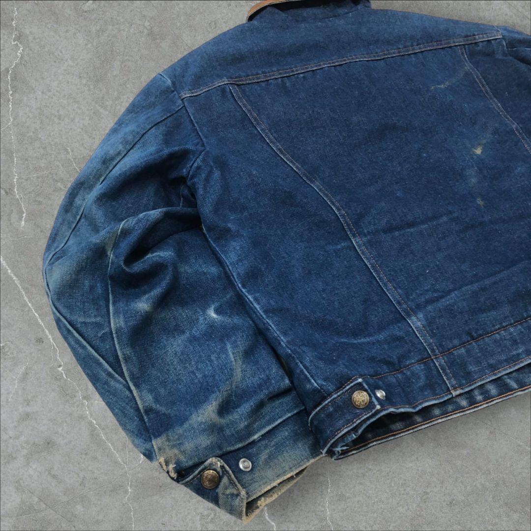 鬼フェード80sUSA製ヴィンテージデニムシェルパジャケット襟コーズショート丈G