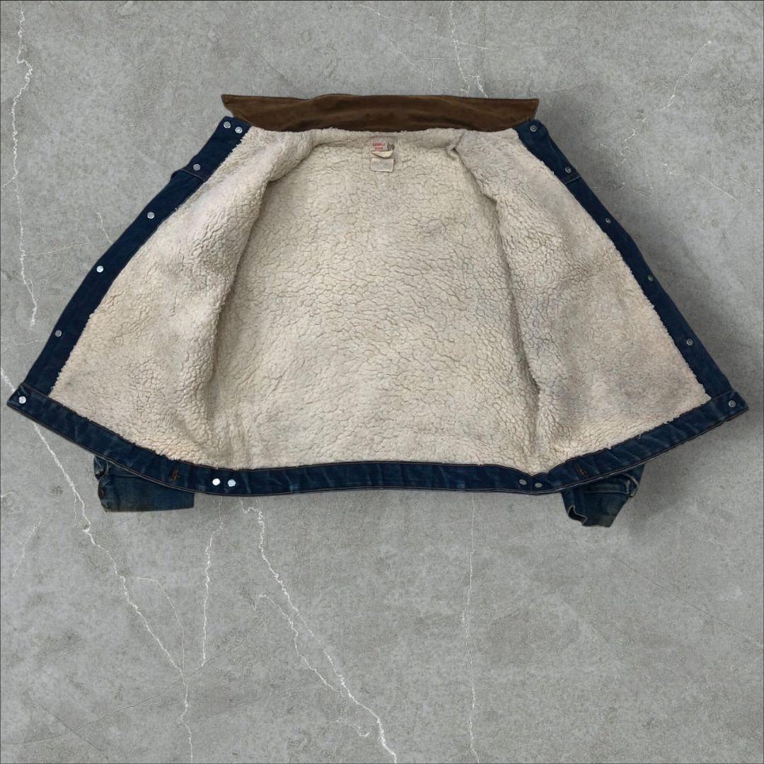 鬼フェード80sUSA製ヴィンテージデニムシェルパジャケット襟コーズショート丈G