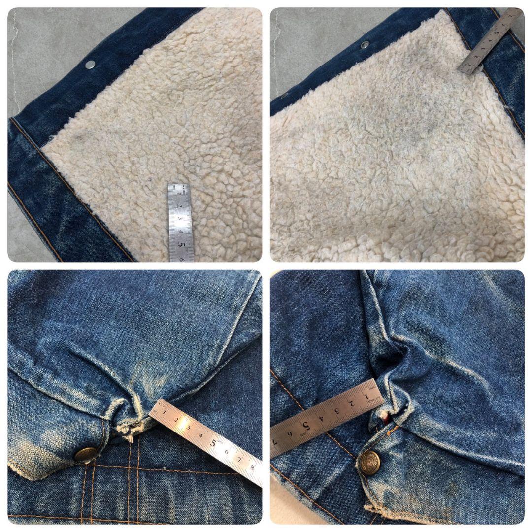 鬼フェード80sUSA製ヴィンテージデニムシェルパジャケット襟コーズショート丈G