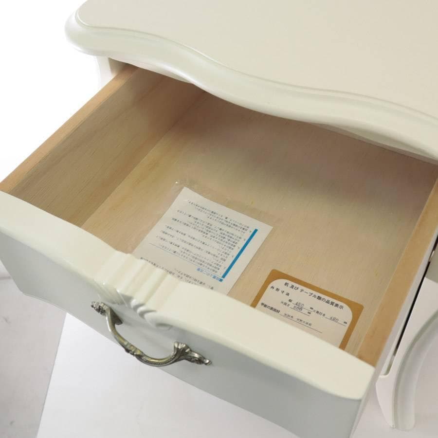 値下げ東海家具 リモージュ ナイトテーブル ホワイト 猫脚 クラシカル家具