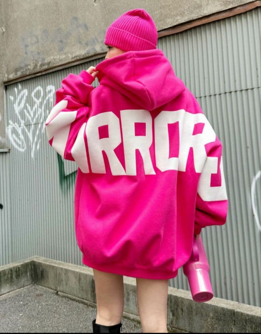 MIRROR9★ICON Hoodie★ピンク★未使用品★ビーニー付き♡