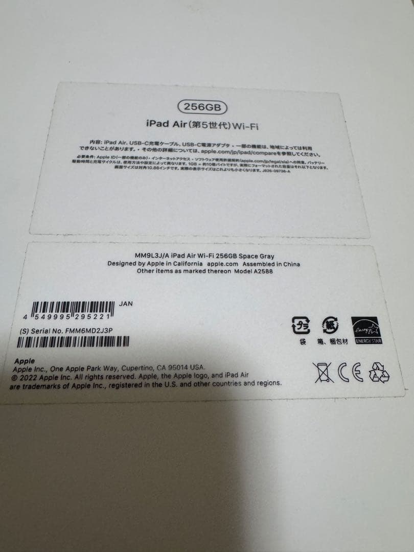 iPad Air 256GB Apple Pencil （第2世代） セット