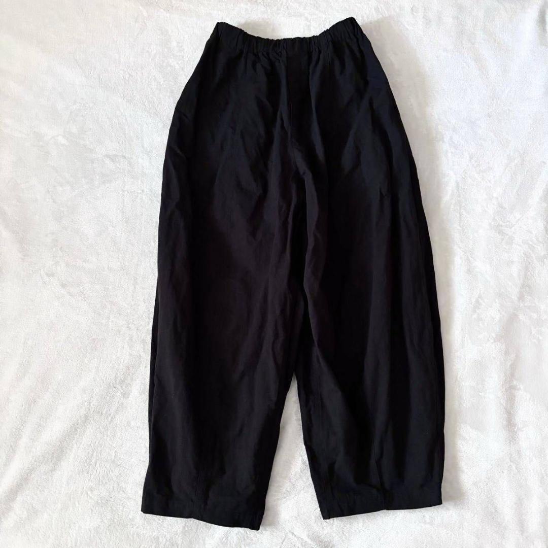 Curensology カレンソロジー　コットンリネンドロストパンツ　ブラック