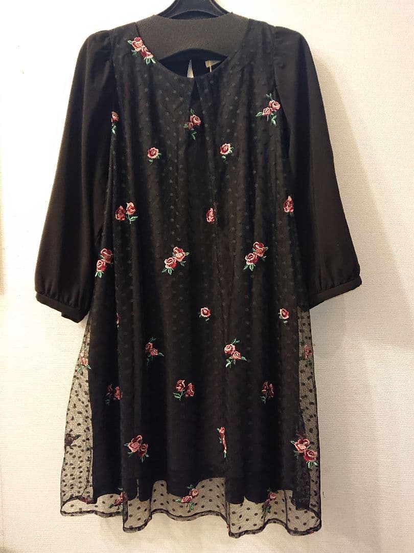 ローズティアラ 46 七分袖 チュニック ブラックカラー