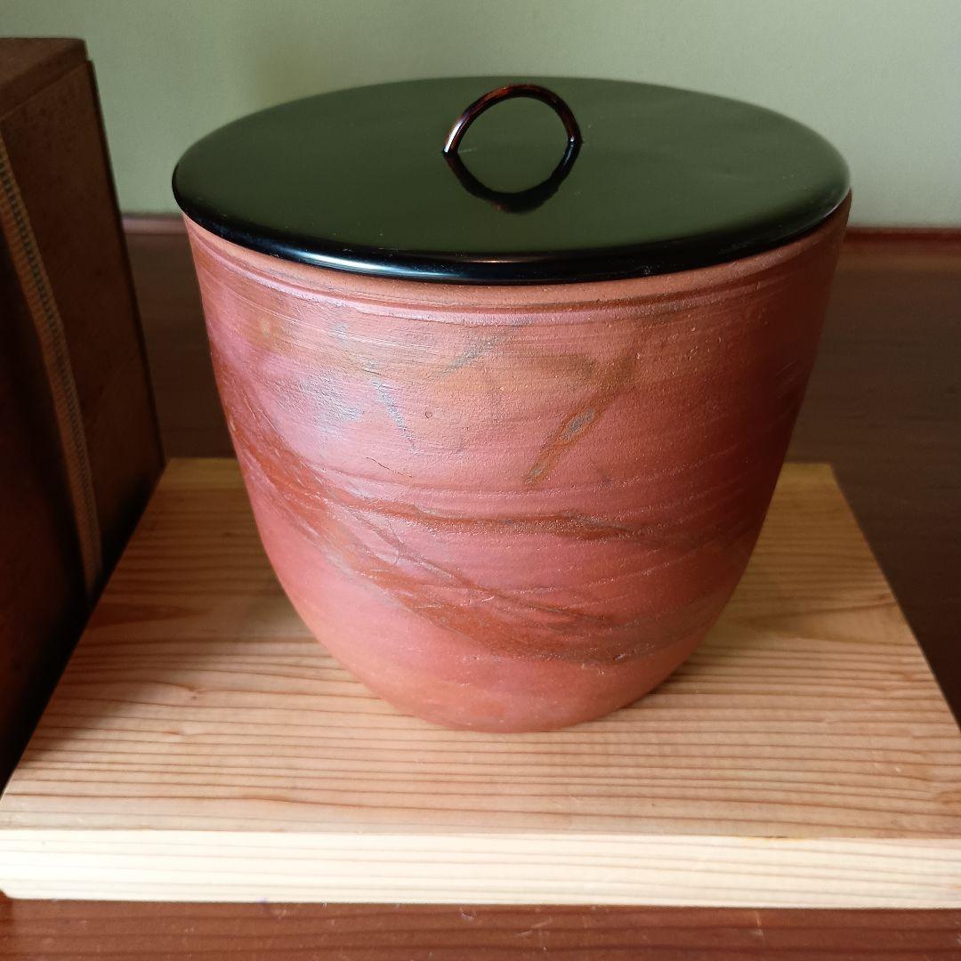 古備前　火襷棒ノ先水指　桂又三郎　識箱　江戸中期