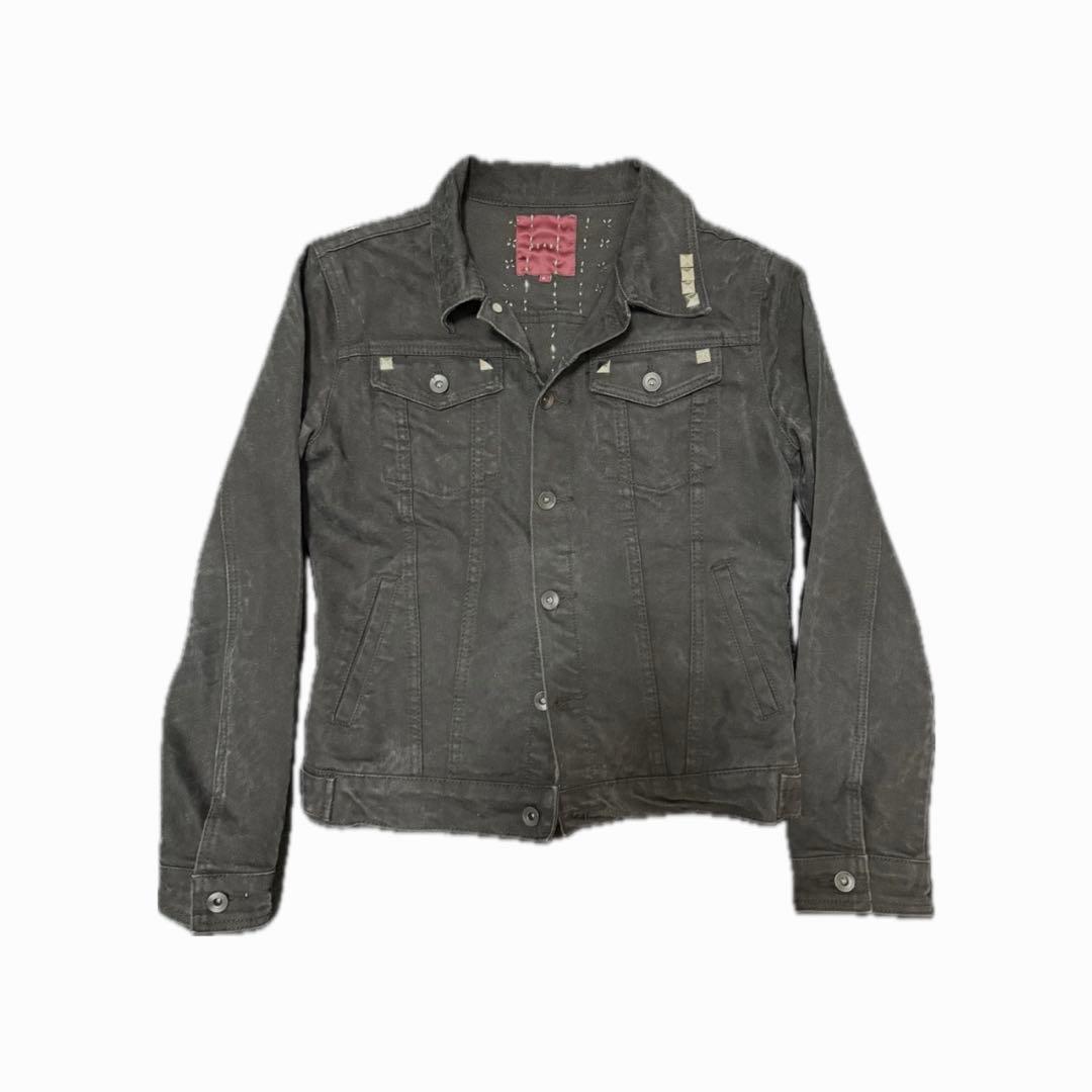 00s seana denim jacket スタッズ ユニオンジャック レオパ