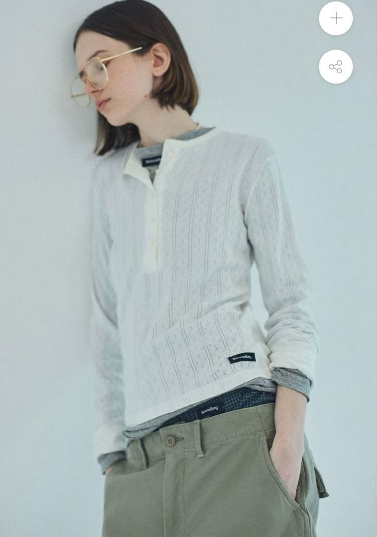 トップス SEA HENLEY NECK L/S TEE