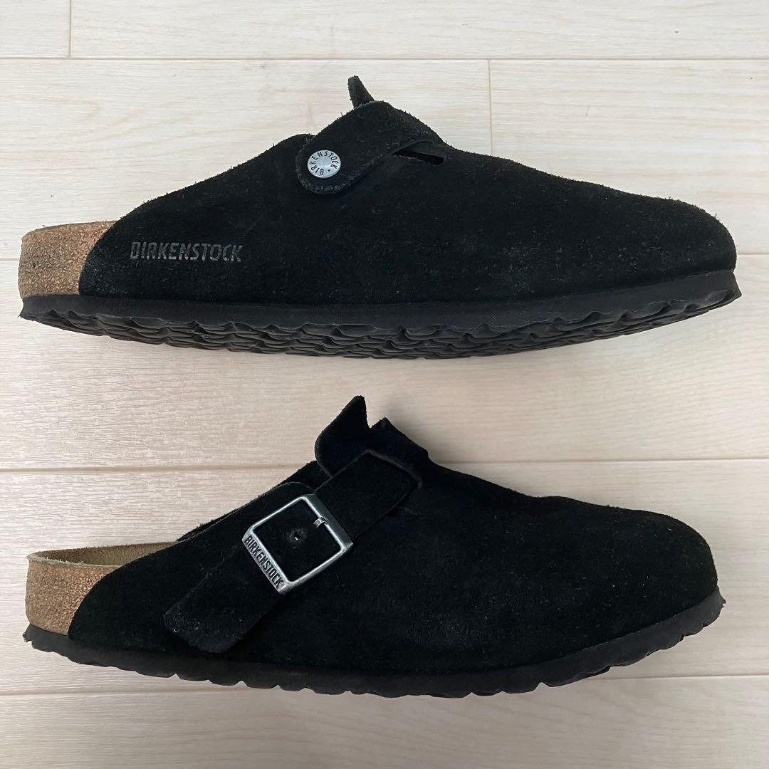 BIRKENSTOCK ボストン クロッグシューズ スエードレザー 黒 42