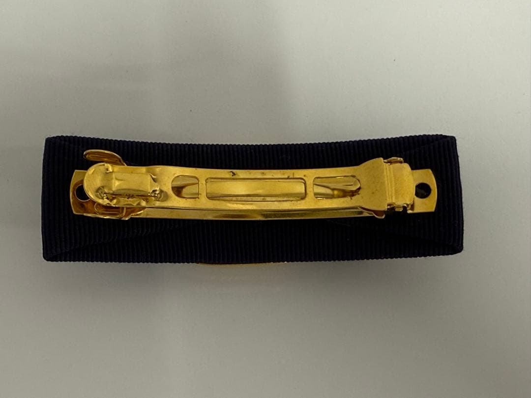 Salvatore Ferragamo ネイビー ヘアクリップ　バレッタ　ヴァラ