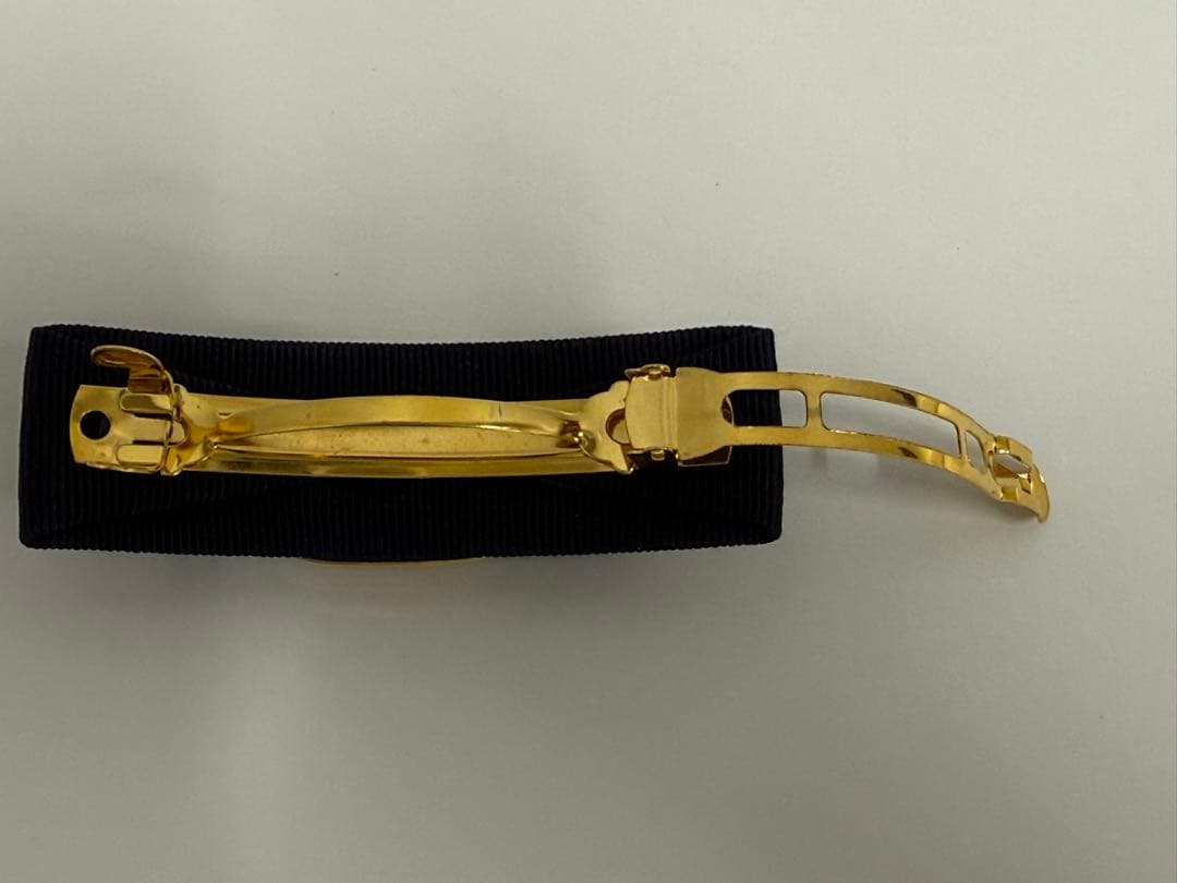 Salvatore Ferragamo ネイビー ヘアクリップ　バレッタ　ヴァラ