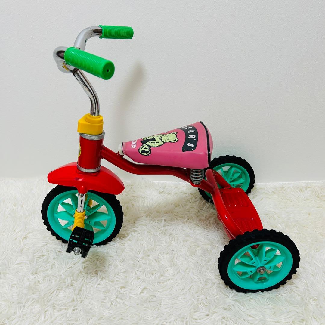 ♡昭和レトロ三輪車♡TSUBAME豆ダッシュ　ベアーズ　レッド 子ども くま