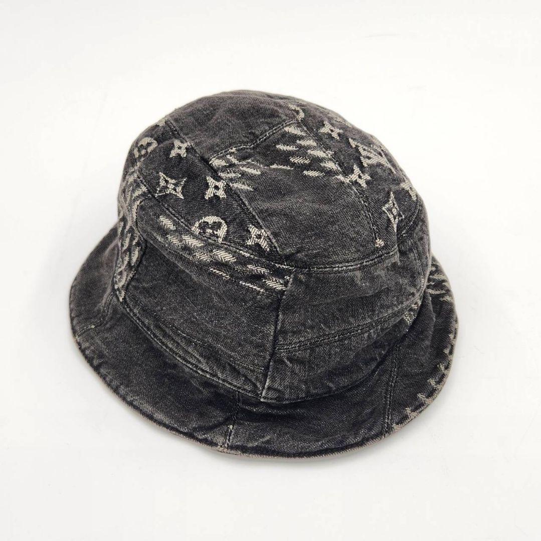 ✨美品✨　ルイヴィトン ボネ・ダミエ　バケットハット　デニム　ブラック　60
