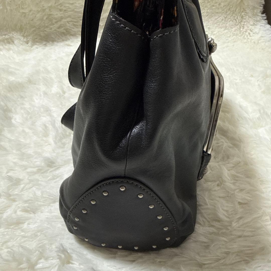 【ANNA SUI 】がま口 バッグ ブラック スタッズ☆美品☆