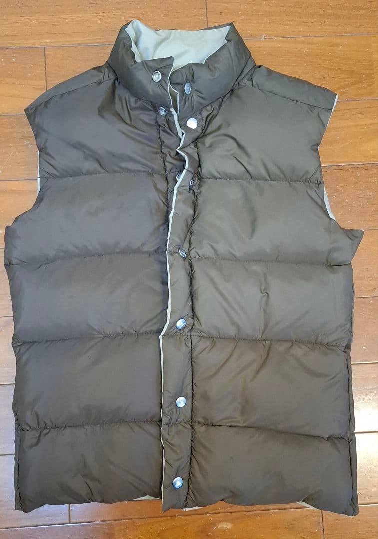 【リバーシブル】GERRY ダウンベスト M L ベージュ ブラウン ダウン