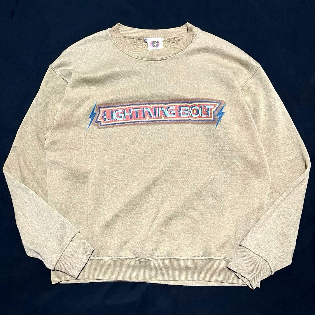 80s LIGHTNING BOLT セットインスリーブ スウェットUSA製