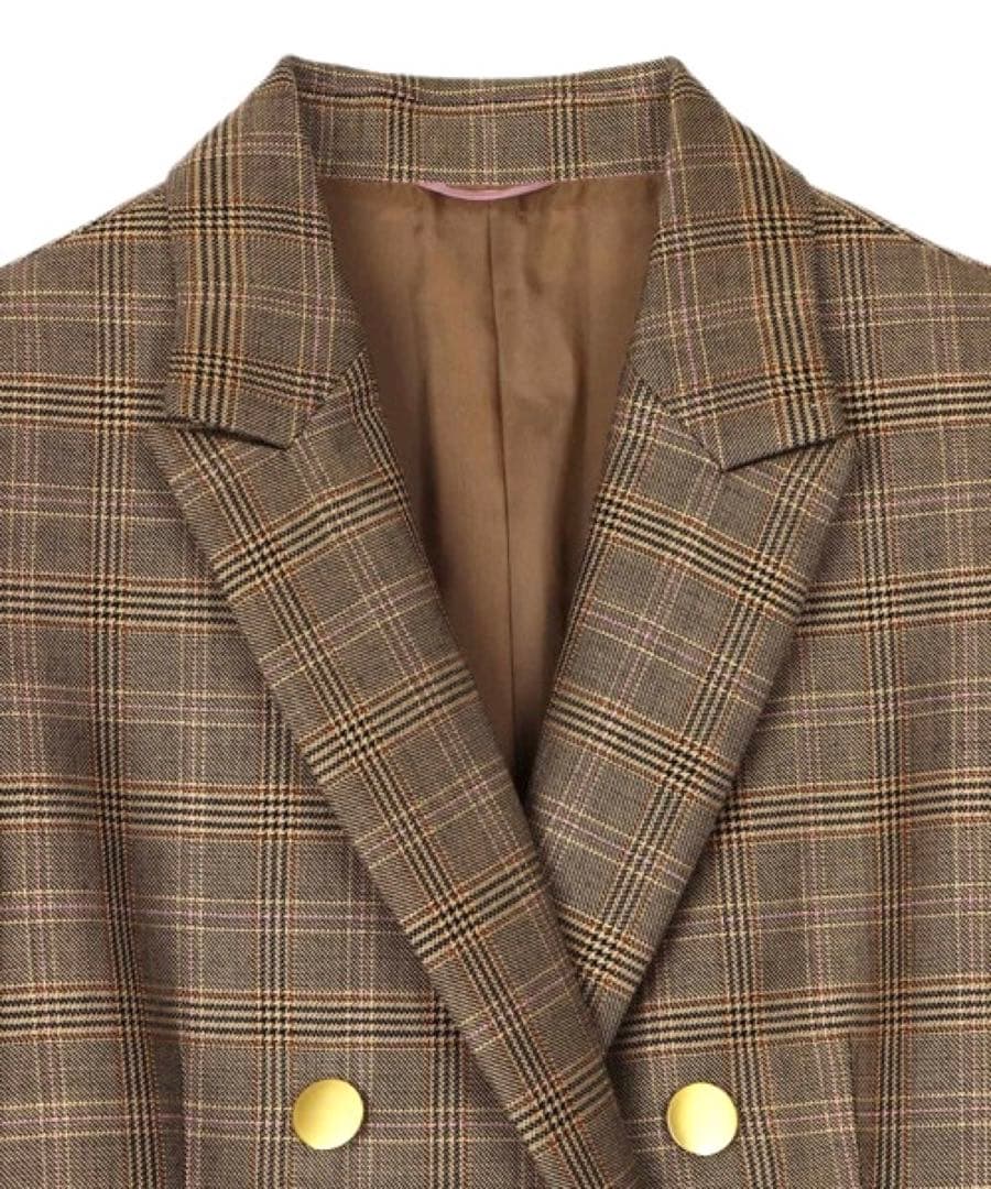 ANAYI アナイ　グレンオーバーチェック ダブル　ジャケット　テーラード