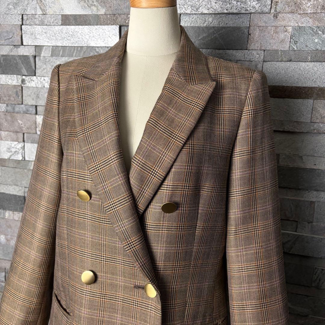 ANAYI アナイ　グレンオーバーチェック ダブル　ジャケット　テーラード