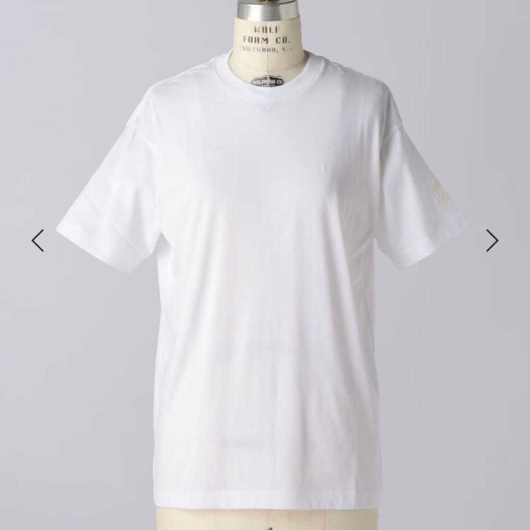 【未使用】ブラミンク　コットンクルーネックエンブレムTシャツ　白