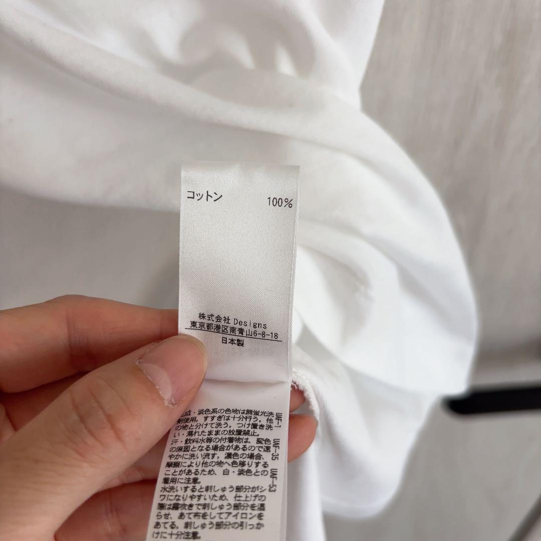 【未使用】ブラミンク　コットンクルーネックエンブレムTシャツ　白