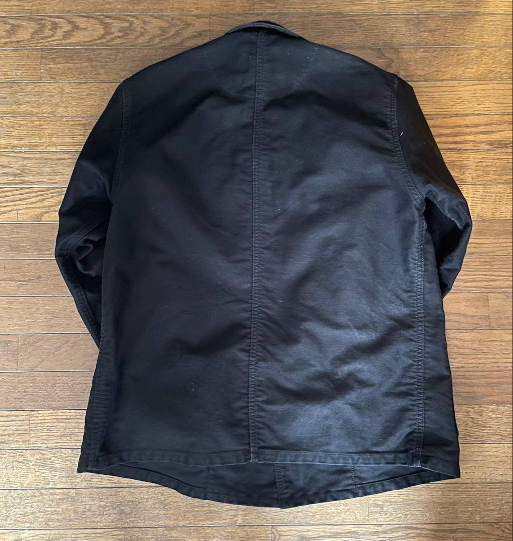 ルサンパレイユ　ダブルブレスト　ブラックモールスキンカバーオール サイズ40