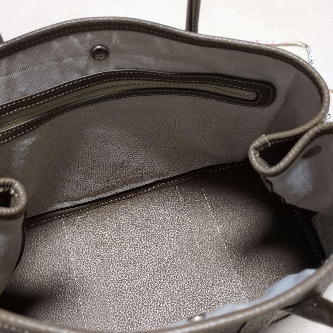 シボ革 レザー バッグ 大 ポーチ付き