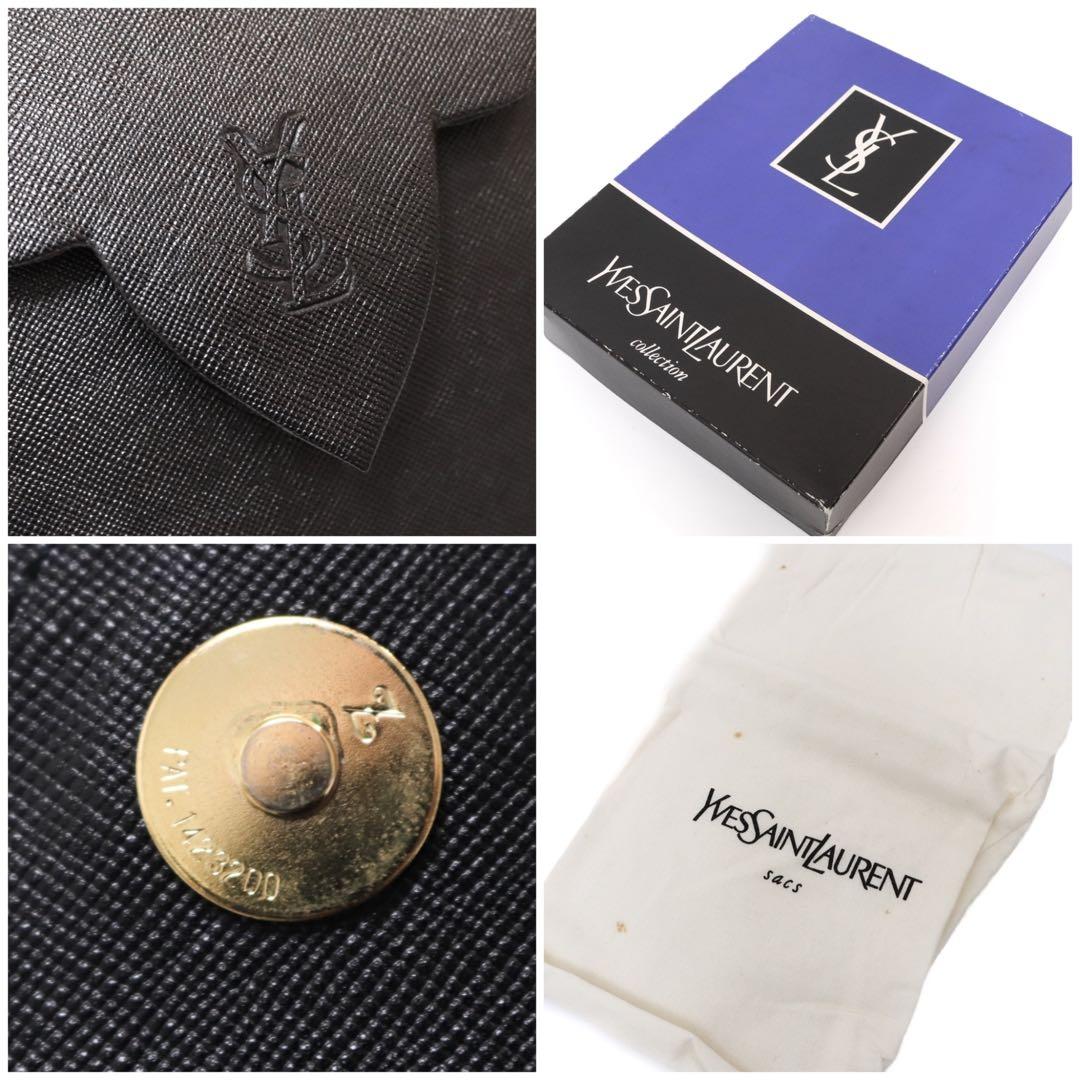 箱付き イヴサンローラン　カサンドラロゴ　クラッチバッグ　サフィアーノ　レザー