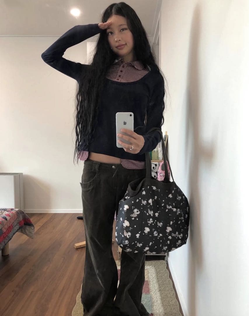 COYSEIO チェック柄ポロシャツ風レイヤードシャツ