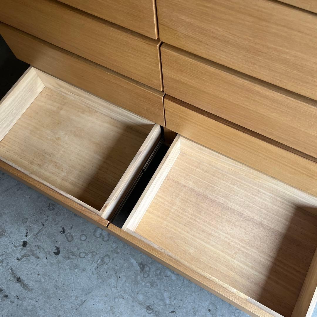 美品・廃盤希少★無印 木製チェスト４段・幅１２０ｃｍ・タモ材・ナチュラル