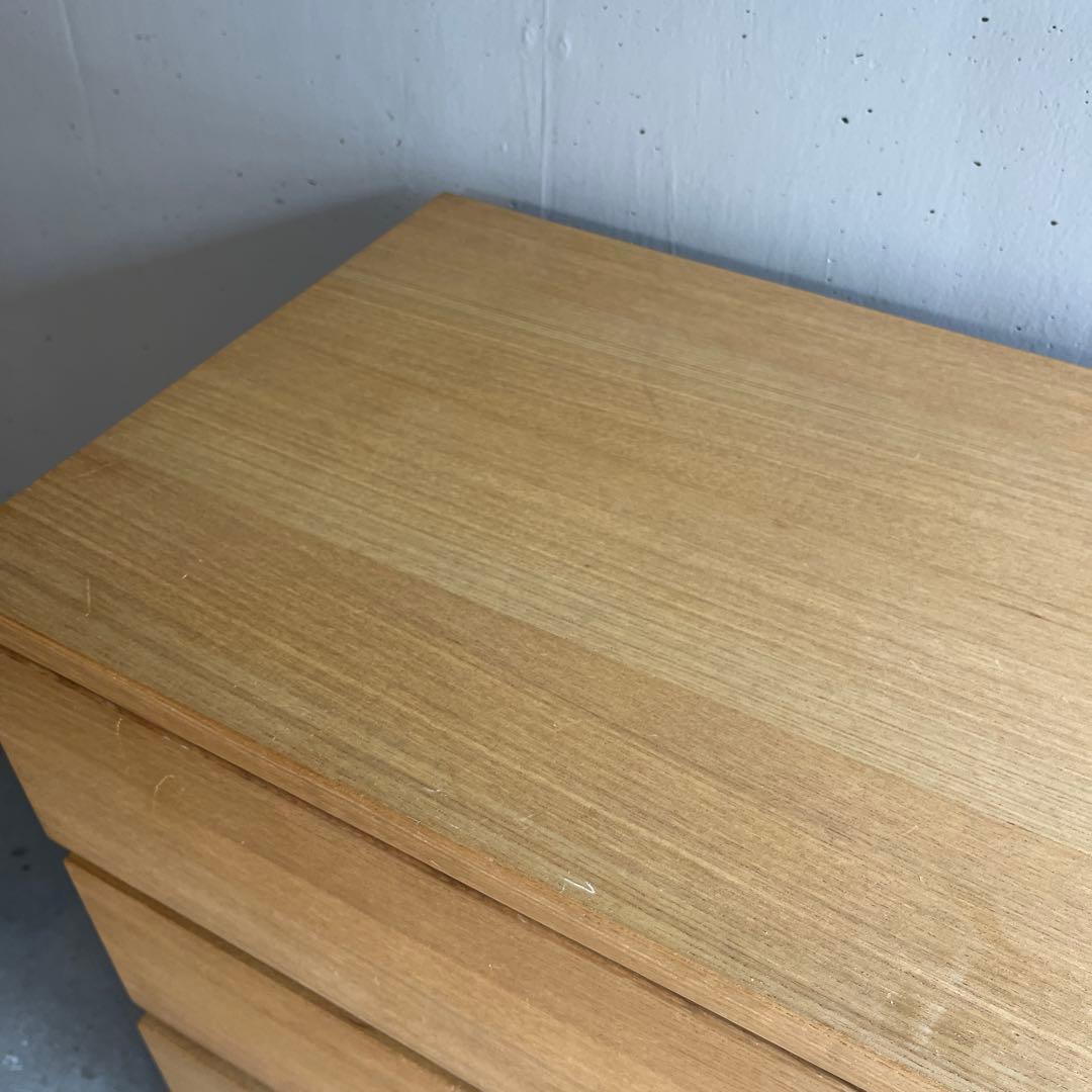 美品・廃盤希少★無印 木製チェスト４段・幅１２０ｃｍ・タモ材・ナチュラル