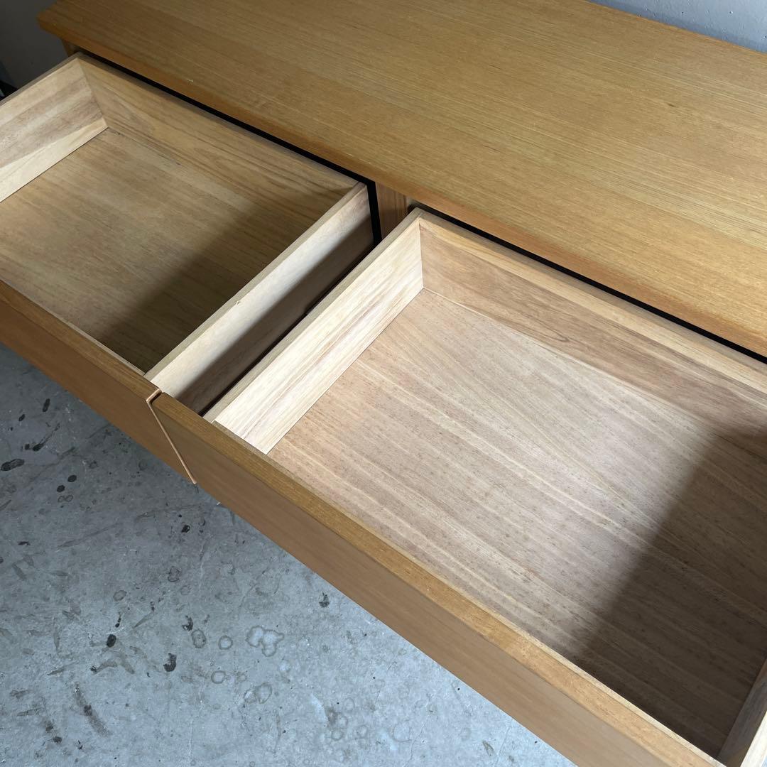 美品・廃盤希少★無印 木製チェスト４段・幅１２０ｃｍ・タモ材・ナチュラル