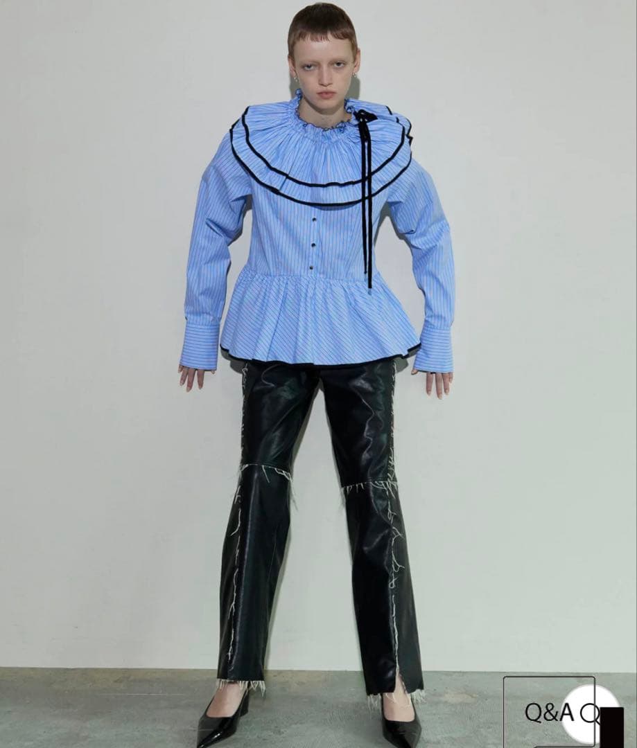 メゾンスペシャル　Vegan Leather Cut Off Pants