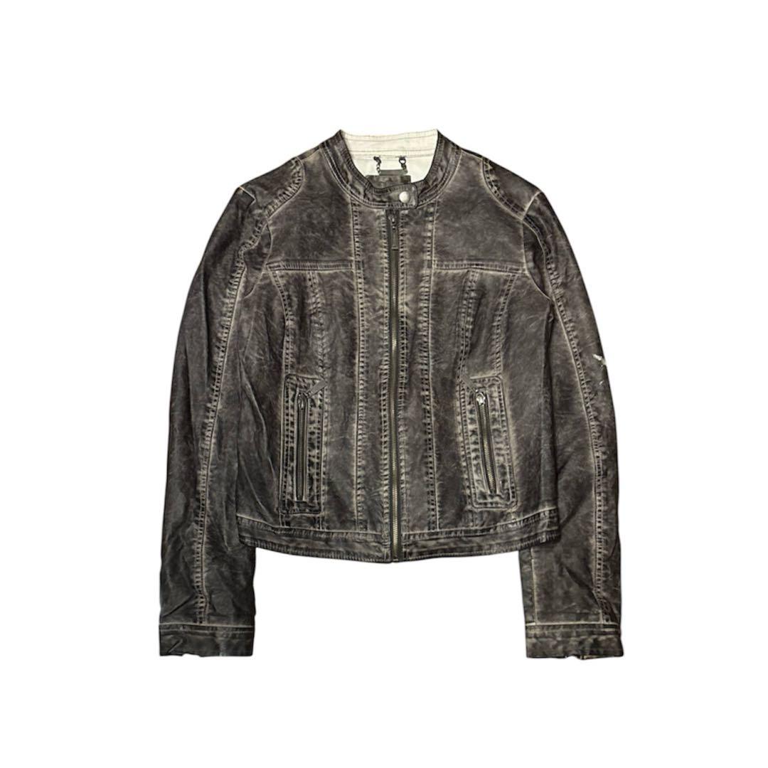 ジャケット・アウター vintage like fake leather jacket