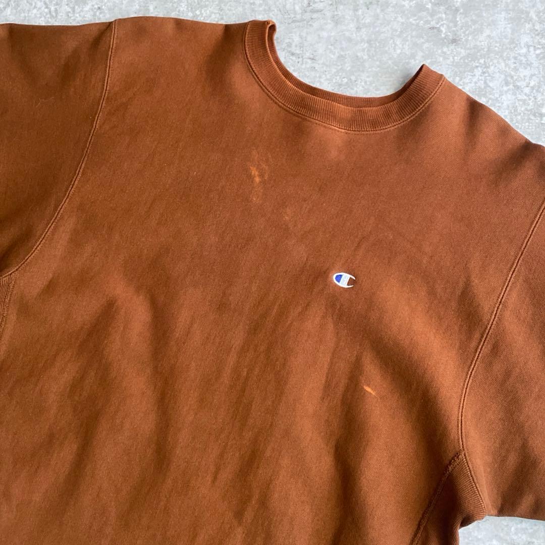 レアカラー良雰囲気90sチャンピオン目付き無地リバースウィーブUSA製XXL