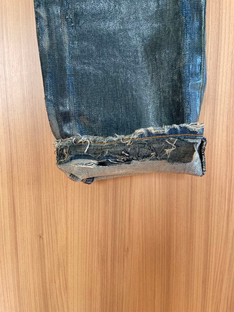 希少　エディ期初期dior homme ラスターコーティングデニム　爪痕