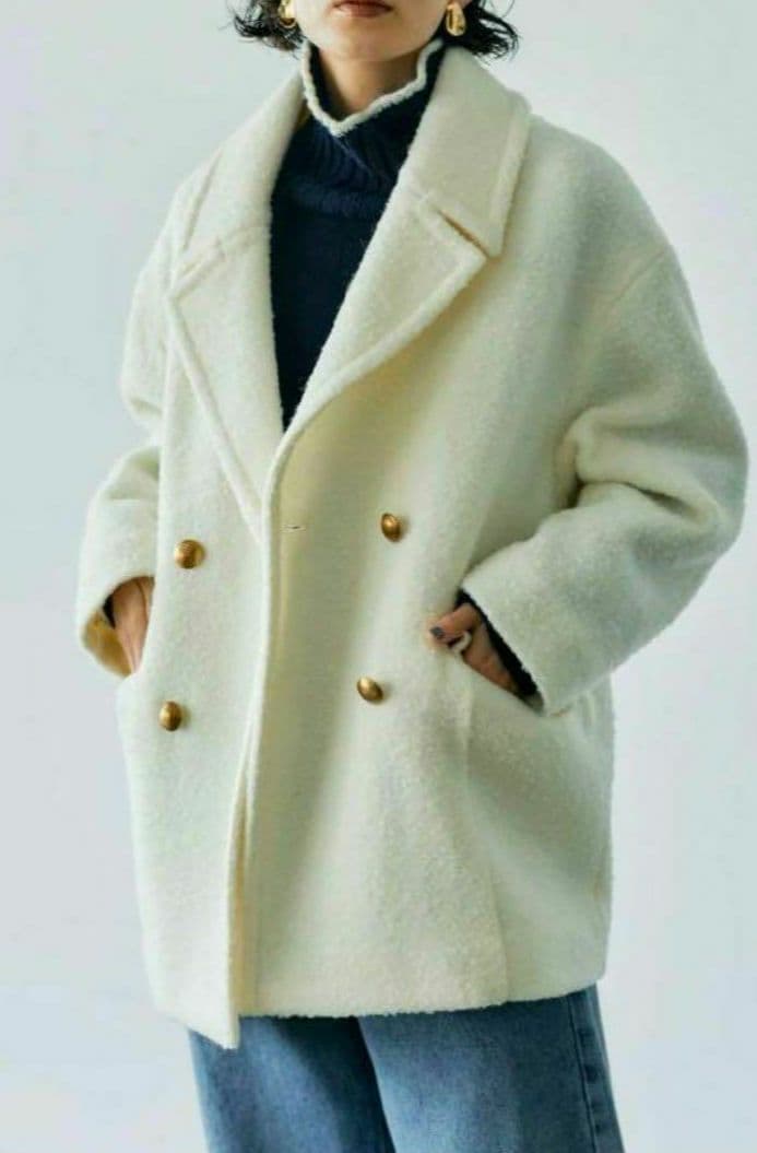 お値下げ　エストラータ エアリーループミドル コート ネイビー