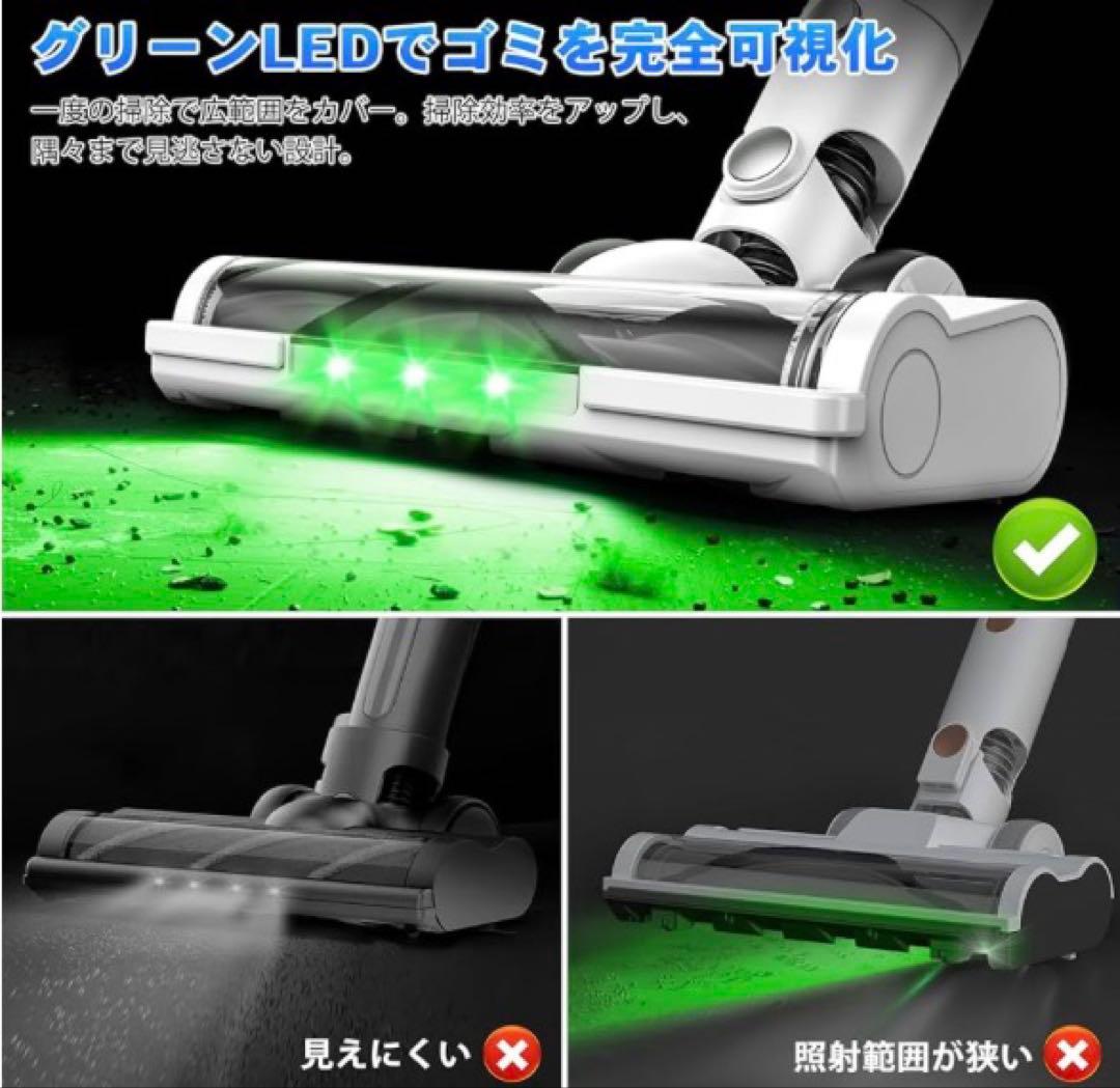 強力掃除機 コードレス 2WAY コードレス掃除機 500Ｗ 3段吸引力 低騒音