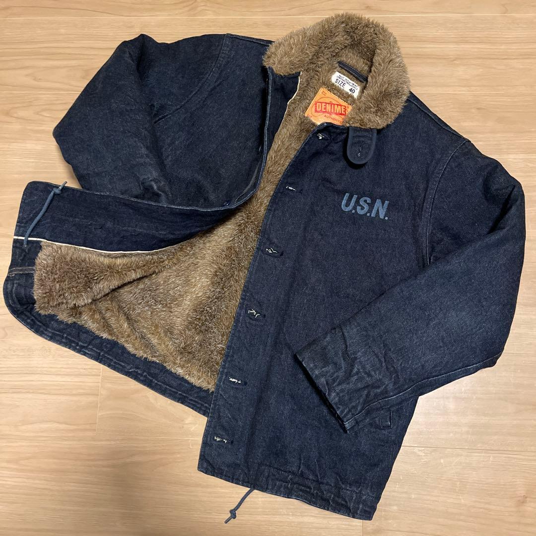 美品 45限定 HOUSTON DENIMEデニム N-1 デッキジャケット L