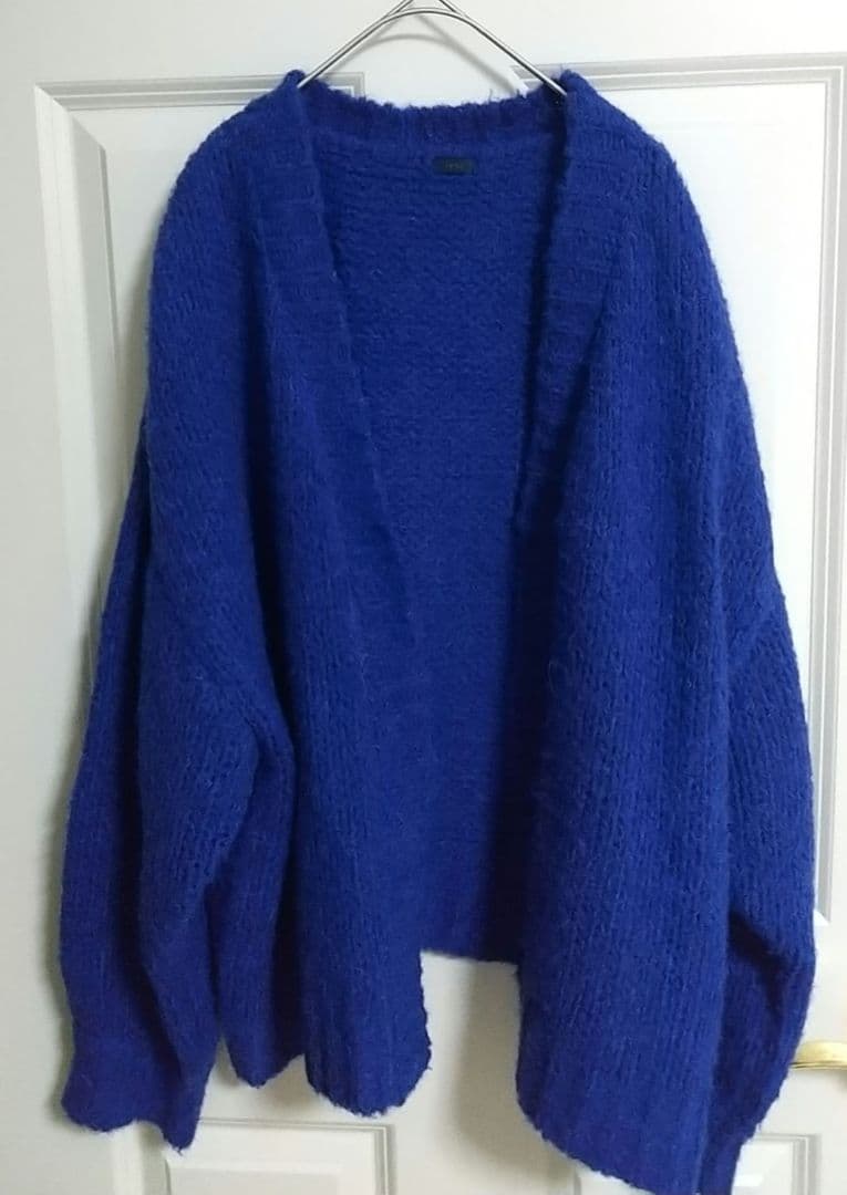 ICHI ウールアルパカローゲージニットカーディガン