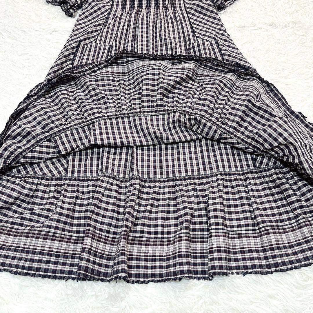 新品タグ付き✨ 2022 ピンクハウス　チェック　フリル　ローン　ワンピース