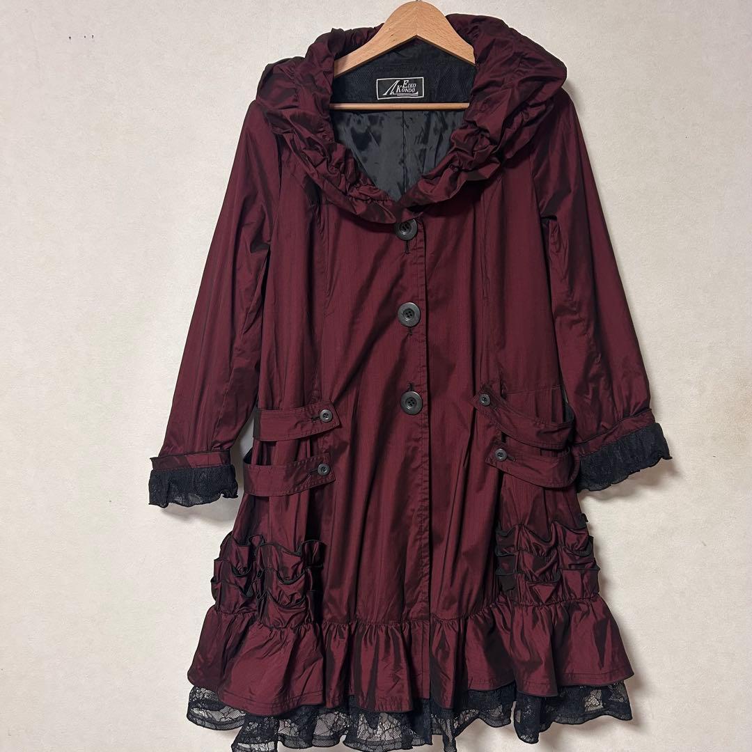エイココンドウ　レディース　コート　赤　　42 L レース　エターナリーブレイズ