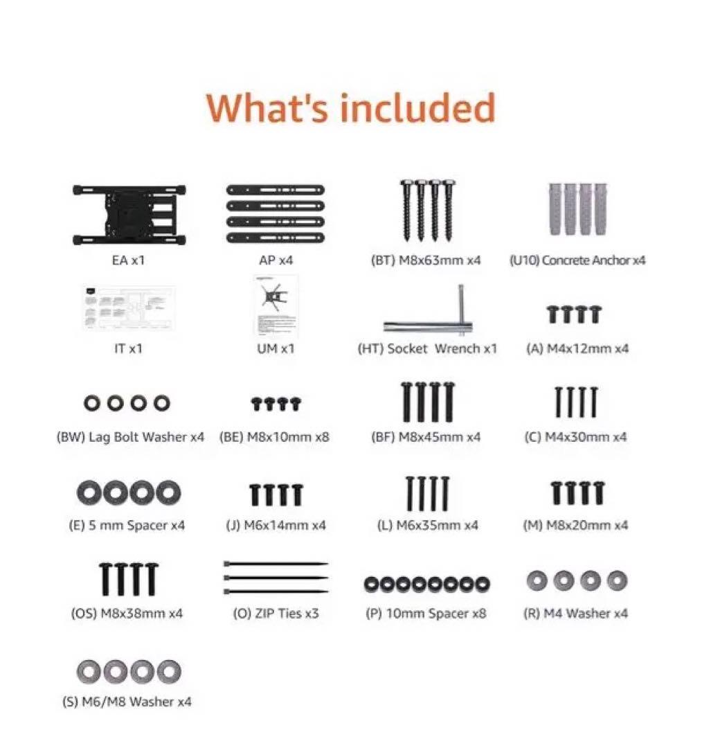 テレビ壁掛け金具フルモーション水平ポスト設置レベリング付 32~86インチ対応