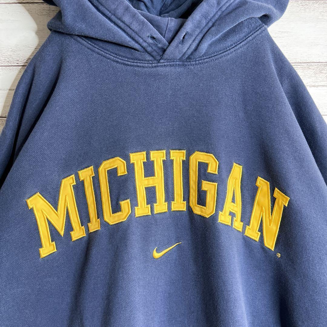 【入手困難!!】ナイキ ✈︎刺繍 アーチロゴ ミシガン州 ゆるだぼ 裏起毛 肉厚