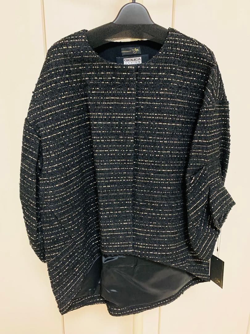 Aga GIOLICA DESIGN ノーカラーツイードジャケット定価46000