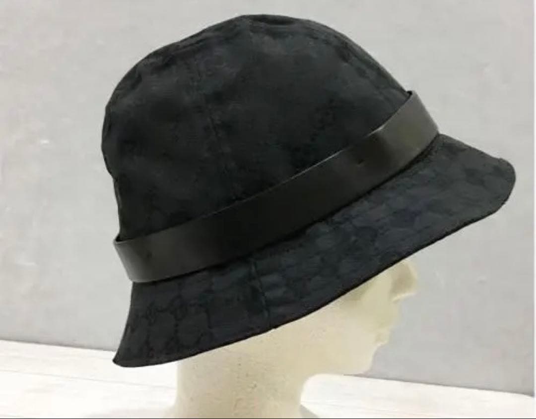 GUCCI グッチ GG柄 バケット ハット 帽子 ブラック M イタリア製
