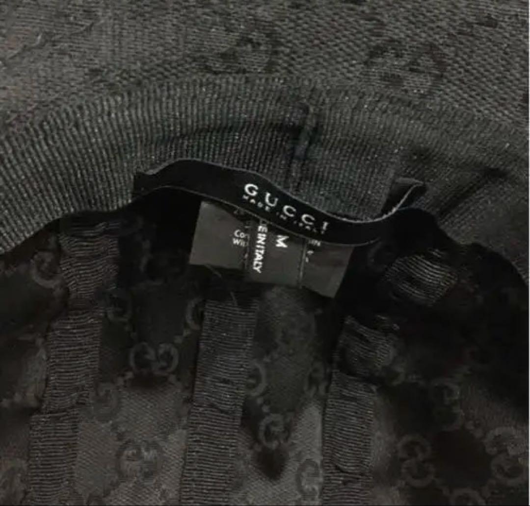 GUCCI グッチ GG柄 バケット ハット 帽子 ブラック M イタリア製