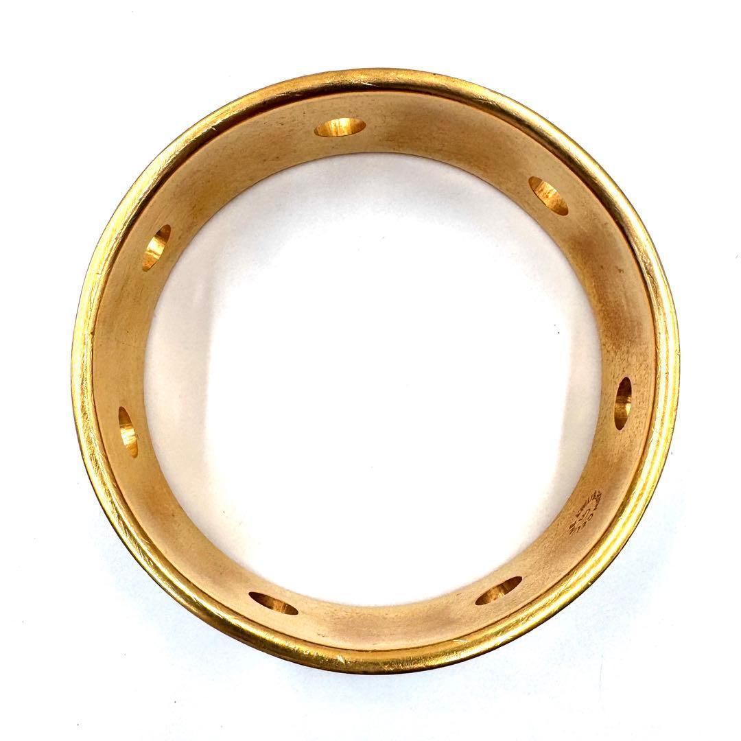 美品✨　セリーヌ　バングル　正規品　ゴールド　ブレスレット　イタリア製　黒　LF