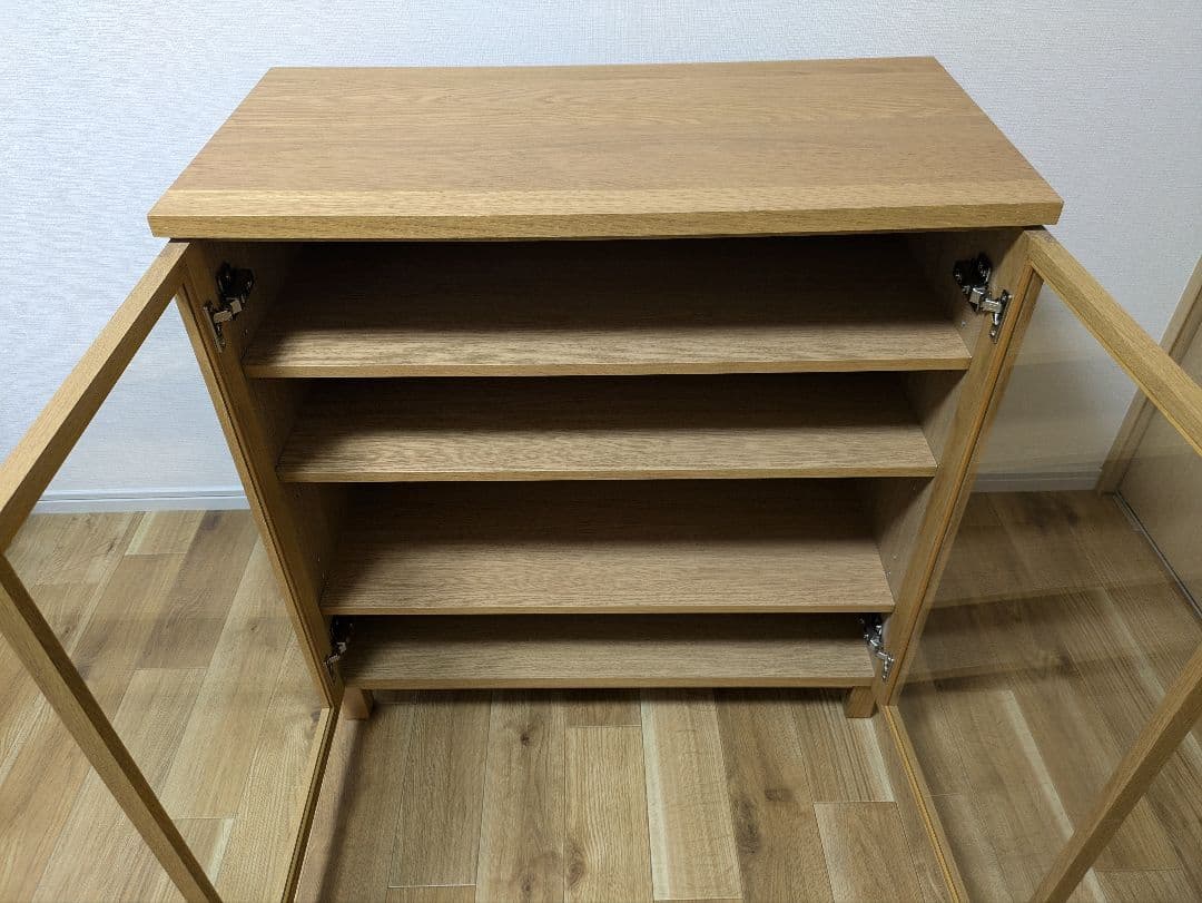 無印良品 オーク材キャビネット・ガラス扉